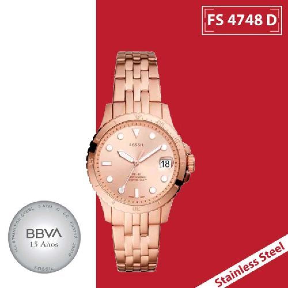 RELOJ DAMA ACERO INOXIDABLE COLOR ROSA CARATULA CON EXTENCIBLE METALICO  COLOR ROSA imagen